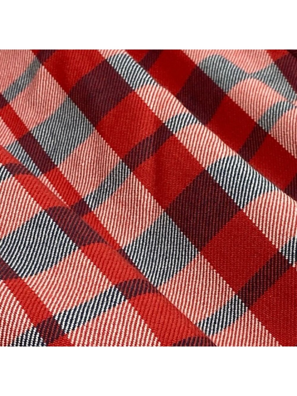 Dior J9 Check'n' Flare Long Skirt Plaid Red Silk 44 - Picture 7 of 10